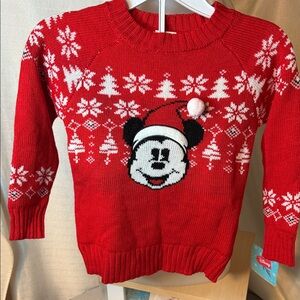 Disney Red Mickey Mouse Holiday Sweater NWOT